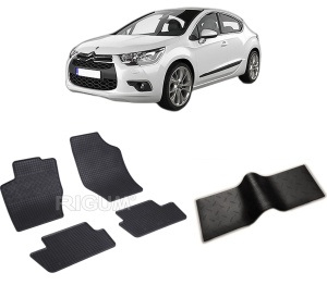 Set 5 covorase CITROEN DS 4 din 03.2011-06.2018, cu covoras tunel median, CAROSERIE HATCHBACK, Presuri cauciuc 100%, compatibil cu autoturismul CITROEN DS 4, Rigum - Img 2