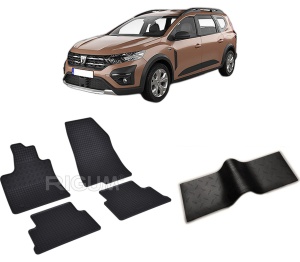 Set 5 covorase DACIA JOGGER din 2022-PREZENT, cu covoras tunel median, CAROSERIE COMBI, Presuri cauciuc 100%, compatibil cu autoturismul DACIA JOGGER, Rigum - Img 2