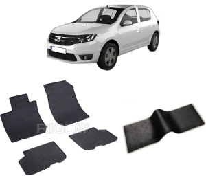 Set 5 covorase DACIA SANDERO II din 12.2012-12.2020, cu covoras tunel median, CAROSERIE HATCHBACK, Presuri cauciuc 100%, compatibil cu autoturismul DACIA SANDERO II, Rigum - Img 2