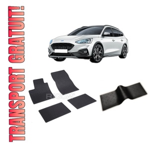 Set 5 covorase FORD FOCUS IV ACTIVE din 09.2018-PREZENT, cu covoras tunel median, CAROSERIE SUV, Presuri cauciuc 100%, compatibil cu autoturismul FORD FOCUS IV ACTIVE, Rigum