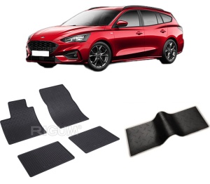 Set 5 covorase FORD FOCUS IV MHEV din 09.2018-PREZENT, cu covoras tunel median, CAROSERIE COMBI, Presuri cauciuc 100%, compatibil cu autoturismul FORD FOCUS IV MHEV, Rigum - Img 2