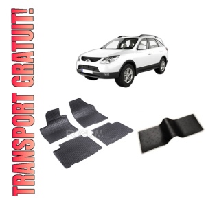 Set 5 covorase HYUNDAI IX55 din 2009-04.2012, cu covoras tunel median, CAROSERIE SUV, Presuri cauciuc 100%, compatibil cu autoturismul HYUNDAI IX55, Rigum