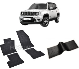 Set 5 covorase JEEP RENEGADE MHEV din 02.2022-PREZENT, cu covoras tunel median, CAROSERIE SUV, Presuri cauciuc 100%, compatibil cu autoturismul JEEP RENEGADE MHEV, Rigum - Img 2
