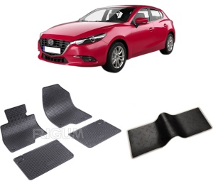 Set 5 covorase MAZDA 3 III din 09.2013-02.2019, cu covoras tunel median, CAROSERIE HATCHBACK, Presuri cauciuc 100%, compatibil cu autoturismul MAZDA 3 III, Rigum - Img 2