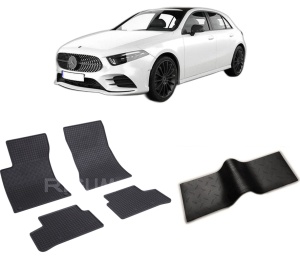 Set 5 covorase MERCEDES A-CLASS W177 PHEV din 08.2019-PREZENT, cu covoras tunel median, CAROSERIE HATCHBACK, Presuri cauciuc 100%, compatibil cu autoturismul MERCEDES A-CLASS W177 PHEV, Rigum - Img 2