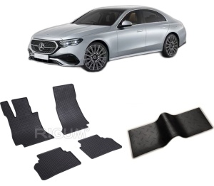 Set 5 covorase MERCEDES E-CLASS W213 HYBRID din 2016-PREZENT, cu covoras tunel median, CAROSERIE SEDAN, Presuri cauciuc 100%, compatibil cu autoturismul MERCEDES E-CLASS W213 HYBRID, Rigum - Img 2