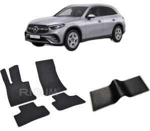 Set 5 covorase MERCEDES GLC X254 din 07.2022-PREZENT, cu covoras tunel median, CAROSERIE SUV, Presuri cauciuc 100%, compatibil cu autoturismul MERCEDES GLC X254, Rigum - Img 2
