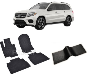 Set 5 covorase MERCEDES GLS II X167 din 2019-PREZENT, cu covoras tunel median, CAROSERIE SUV, Presuri cauciuc 100%, compatibil cu autoturismul MERCEDES GLS II X167, Rigum - Img 2