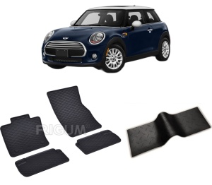 Set 5 covorase MINI COOPER III S din 10.2014-PREZENT, cu covoras tunel median, CAROSERIE HATCHBACK, Presuri cauciuc 100%, compatibil cu autoturismul MINI COOPER III S, Rigum - Img 2
