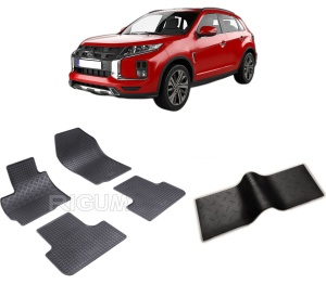 Set 5 covorase MITSUBISHI ASX FACELIFT II din 2017-2022, cu covoras tunel median, CAROSERIE SUV, Presuri cauciuc 100%, compatibil cu autoturismul MITSUBISHI ASX FACELIFT II, Rigum - Img 2