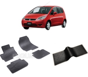 Set 5 covorase MITSUBISHI COLT CZ din 11.2008-2013, cu covoras tunel median, CAROSERIE HATCHBACK, Presuri cauciuc 100%, compatibil cu autoturismul MITSUBISHI COLT CZ, Rigum - Img 2