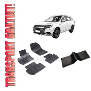 Set 5 covorase MITSUBISHI OUTLANDER III din 09.2012-PREZENT, cu covoras tunel median, CAROSERIE SUV, Presuri cauciuc 100%, compatibil cu autoturismul MITSUBISHI OUTLANDER III, Rigum