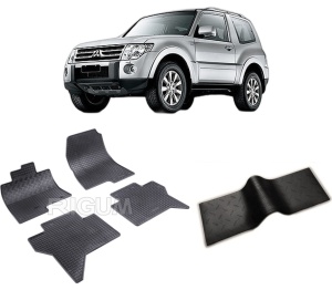 Set 5 covorase MITSUBISHI PAJERO IV din 04.2007-07.2015, cu covoras tunel median, CAROSERIE SUV 5 USI, Presuri cauciuc 100%, compatibil cu autoturismul MITSUBISHI PAJERO IV, Rigum - Img 2