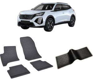 Set 5 covorase PEUGEOT 2008 II HYBRID FACELIFT din 2023-PREZENT, cu covoras tunel median, CAROSERIE SUV, Presuri cauciuc 100%, compatibil cu autoturismul PEUGEOT 2008 II HYBRID FACELIFT, Rigum - Img 2