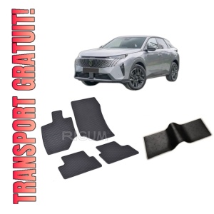 Set 5 covorase PEUGEOT 3008 MHEV din 2024-PREZENT, cu covoras tunel median, CAROSERIE SUV, Presuri cauciuc 100%, compatibil cu autoturismul PEUGEOT 3008 MHEV, Rigum