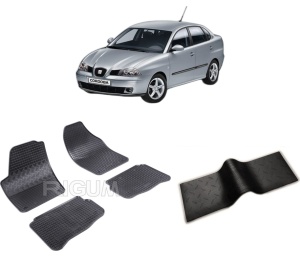 Set 5 covorase SEAT CORDOBA II din 2002-2009, cu covoras tunel median, CAROSERIE SEDAN, Presuri cauciuc 100%, compatibil cu autoturismul SEAT CORDOBA II, Rigum - Img 2