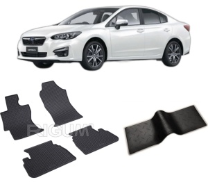 Set 5 covorase SUBARU IMPREZA V din 09.2017-2023, cu covoras tunel median, CAROSERIE SEDAN, Presuri cauciuc 100%, compatibil cu autoturismul SUBARU IMPREZA V, Rigum - Img 2