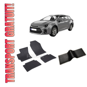 Set 5 covorase SUZUKI SWACE din 2020-PREZENT, cu covoras tunel median, CAROSERIE COMBI, Presuri cauciuc 100%, compatibil cu autoturismul SUZUKI SWACE, Rigum