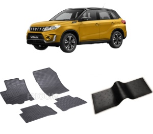Set 5 covorase SUZUKI VITARA din 03.2015-03.2020, cu covoras tunel median, CAROSERIE SUV, Presuri cauciuc 100%, compatibil cu autoturismul SUZUKI VITARA, Rigum - Img 2