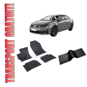 Set 5 covorase TOYOTA COROLLA XII E210 din 03.2019-PREZENT, cu covoras tunel median, CAROSERIE SEDAN, Presuri cauciuc 100%, compatibil cu autoturismul TOYOTA COROLLA XII E210, Rigum