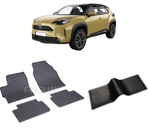 Set 5 covorase TOYOTA YARIS CROSS HYBRID din 09.2021-PREZENT, cu covoras tunel median, CAROSERIE SUV, Presuri cauciuc 100%, compatibil cu autoturismul TOYOTA YARIS CROSS HYBRID, Rigum - Img 2