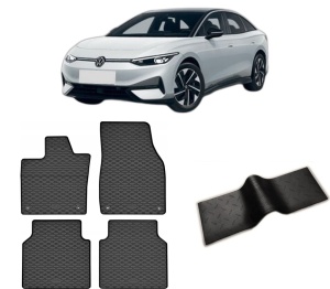 Set 5 covorase VOLKSWAGEN ID.7 din 08.2023-PREZENT, cu covoras tunel median, CAROSERIE HATCHBACK, Presuri cauciuc 100%, compatibil cu autoturismul VOLKSWAGEN ID.7, Rigum - Img 2