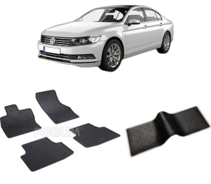Set 5 covorase VOLKSWAGEN PASSAT B8 din 12.2014-12.2021, cu covoras tunel median, CAROSERIE SEDAN, Presuri cauciuc 100%, compatibil cu autoturismul VOLKSWAGEN PASSAT B8, Rigum - Img 2