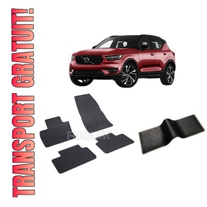 Set 5 covorase VOLVO XC 40 din 03.2018-PREZENT, cu covoras tunel median, CAROSERIE SUV, Presuri cauciuc 100%, compatibil cu autoturismul VOLVO XC 40, Rigum