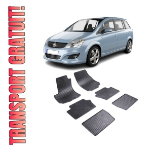 Set 6 covorase Opel Zafira B 7M 2005-2014, din cauciuc 100%, compatibile cu autoturismul OPEL Zafira
