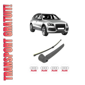 Set brat stergator spate cu lamela pentru AUDI Q5 (8RB) din 2008-2017, pentru spate, din cauciuc siliconat rezistent, 4 stickere auto AUDI
