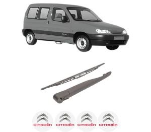 Set brat stergator spate cu lamela pentru CITROEN BERLINGO / BERLINGO FIRST MPV (MF_, GJK_, GFK_) din 1996-2011, pentru spate, din cauciuc siliconat rezistent, 4 stickere auto CITROEN v2340