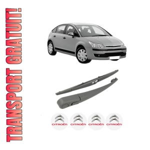 Set brat stergator spate cu lamela pentru CITROEN C4 I (LC_) din 2004-2011, pentru spate, din cauciuc siliconat rezistent, 4 stickere auto CITROEN