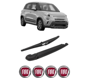 Set brat stergator spate cu lamela pentru FIAT 500L (351_, 352_) din 2012-2018, pentru spate, din cauciuc siliconat rezistent, 4 stickere auto FIAT v2215