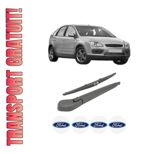 Set brat stergator spate cu lamela pentru FORD FOCUS II (DA_, HCP, DP) din 2004-2012, pentru spate, din cauciuc siliconat rezistent, 4 stickere auto FORD