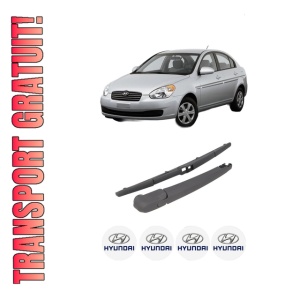 Set brat stergator spate cu lamela pentru HYUNDAI ACCENT III Saloon (MC) din 2005-2010, pentru spate, din cauciuc siliconat rezistent, 4 stickere auto HYUNDAI