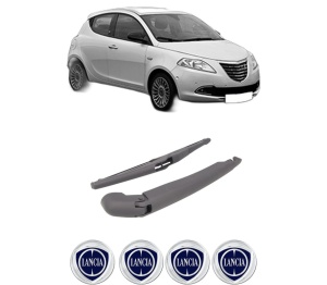 Set brat stergator spate cu lamela pentru LANCIA YPSILON (312_) din 2011-2021, pentru spate, din cauciuc siliconat rezistent, 4 stickere auto LANCIA v1619