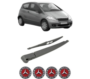Set brat stergator spate cu lamela pentru MERCEDES-BENZ A-CLASS (W169) din 2004-2012, pentru spate, din cauciuc siliconat rezistent, 4 stickere auto MERCEDES-BENZ v1414