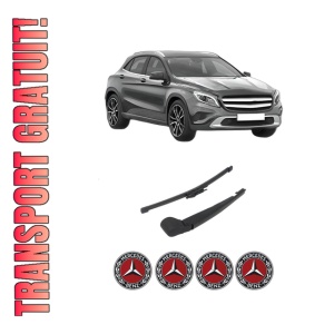 Set brat stergator spate cu lamela pentru MERCEDES-BENZ GLA-CLASS (X156) din 2013-2019, pentru spate, din cauciuc siliconat rezistent, 4 stickere auto MERCEDES-BENZ