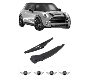 Set brat stergator spate cu lamela pentru MINI MINI (F56) din 2013-2020, pentru spate, din cauciuc siliconat rezistent, 4 stickere auto MINI v1354