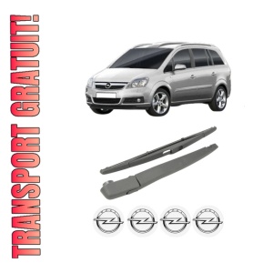 Set brat stergator spate cu lamela pentru OPEL ZAFIRA / ZAFIRA FAMILY B (A05) din 2005-2015, pentru spate, din cauciuc siliconat rezistent, 4 stickere auto OPEL
