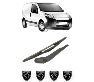 Set brat stergator spate cu lamela pentru PEUGEOT BIPPER (AA_) din 2008-2010, pentru spate, din cauciuc siliconat rezistent, 4 stickere auto PEUGEOT v934