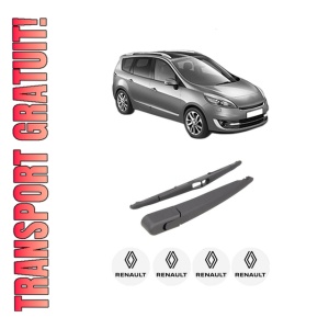 Set brat stergator spate cu lamela pentru RENAULT GRAND SCENIC III (JZ0/1_) din 2009-2016, pentru spate, din cauciuc siliconat rezistent, 4 stickere auto RENAULT