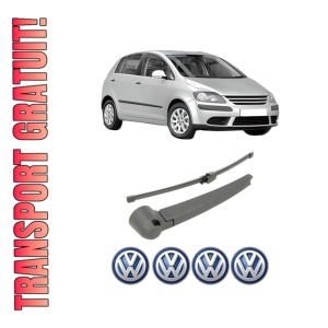 Set brat stergator spate cu lamela pentru Volkswagen GOLF PLUS V (5M1, 521) din 2004-2013, pentru spate, din cauciuc siliconat rezistent, 4 stickere auto Volkswagen
