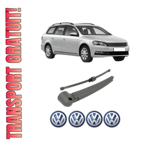 Set brat stergator spate cu lamela pentru Volkswagen PASSAT B7 Variant (365) din 2010-2015, pentru spate, din cauciuc siliconat rezistent, 4 stickere auto Volkswagen