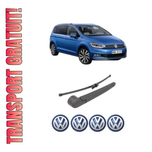 Set brat stergator spate cu lamela pentru Volkswagen TOURAN (5T1) din 2015-2022, pentru spate, din cauciuc siliconat rezistent, 4 stickere auto Volkswagen
