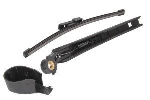 Set brat stergator spate cu lamela pentru Volkswagen UP! (121, 122, BL1, BL2, BL3, 123) din 2011-2023, pentru spate, din cauciuc siliconat rezistent, 4 stickere auto Volkswagen v238