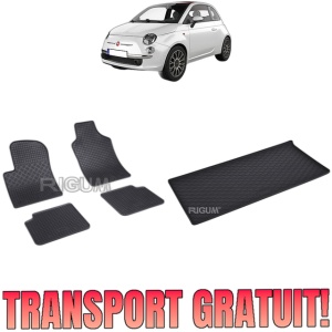 Set Covorase Auto Si Tavita Portbagaj FIAT 500 din 09.2007 - 2026, caroserie hatchback,