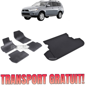 Set Covorase Auto Si Tavita Portbagaj MITSUBISHI OUTLANDER II din 03.2007 - 08.2012, caroserie suv, 5 LOCURI, CU/FARA SUBWOOFER