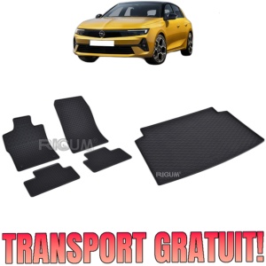 Set Covorase Auto Si Tavita Portbagaj OPEL ASTRA L din 2022 - 2026, caroserie hatchback, PORTBAGAJ INFERIOR, FARA PODEA REGLABILA PE INALTIME