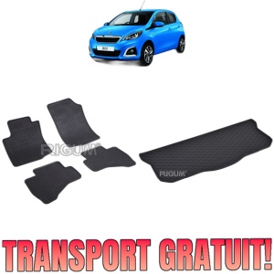 Set Covorase Auto Si Tavita Portbagaj PEUGEOT 108 din 07.2014 - 11.2021, caroserie hatchback,